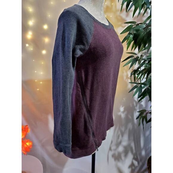 Lou & Grey Women's XS Side Zip Striped Colorblock Pullover Sweatshirt - Picture 3 of 8